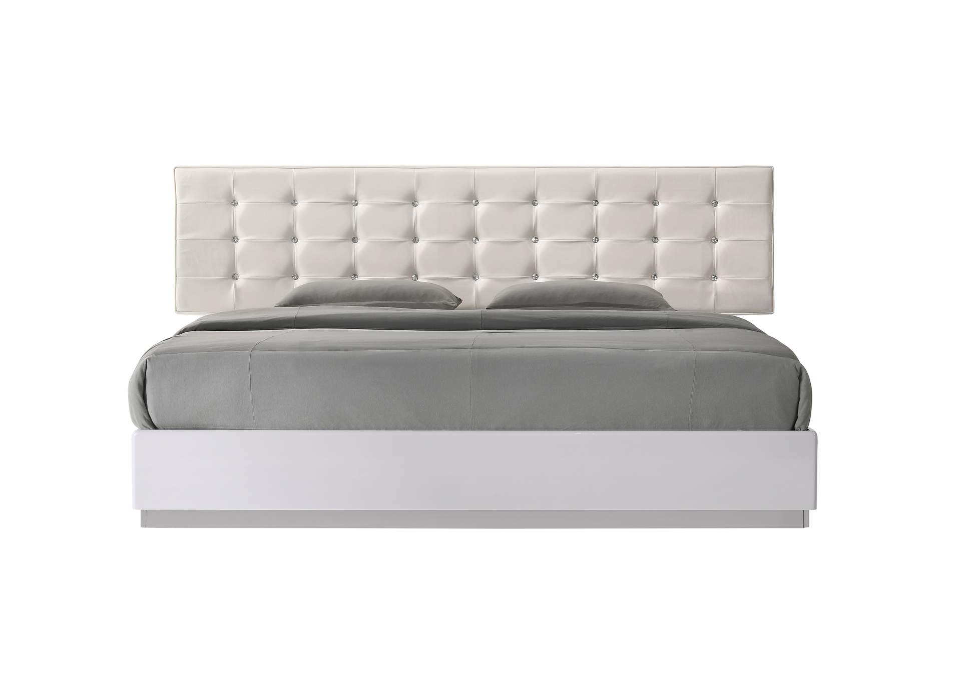 Milan King Size Bed In White,J&M Furniture