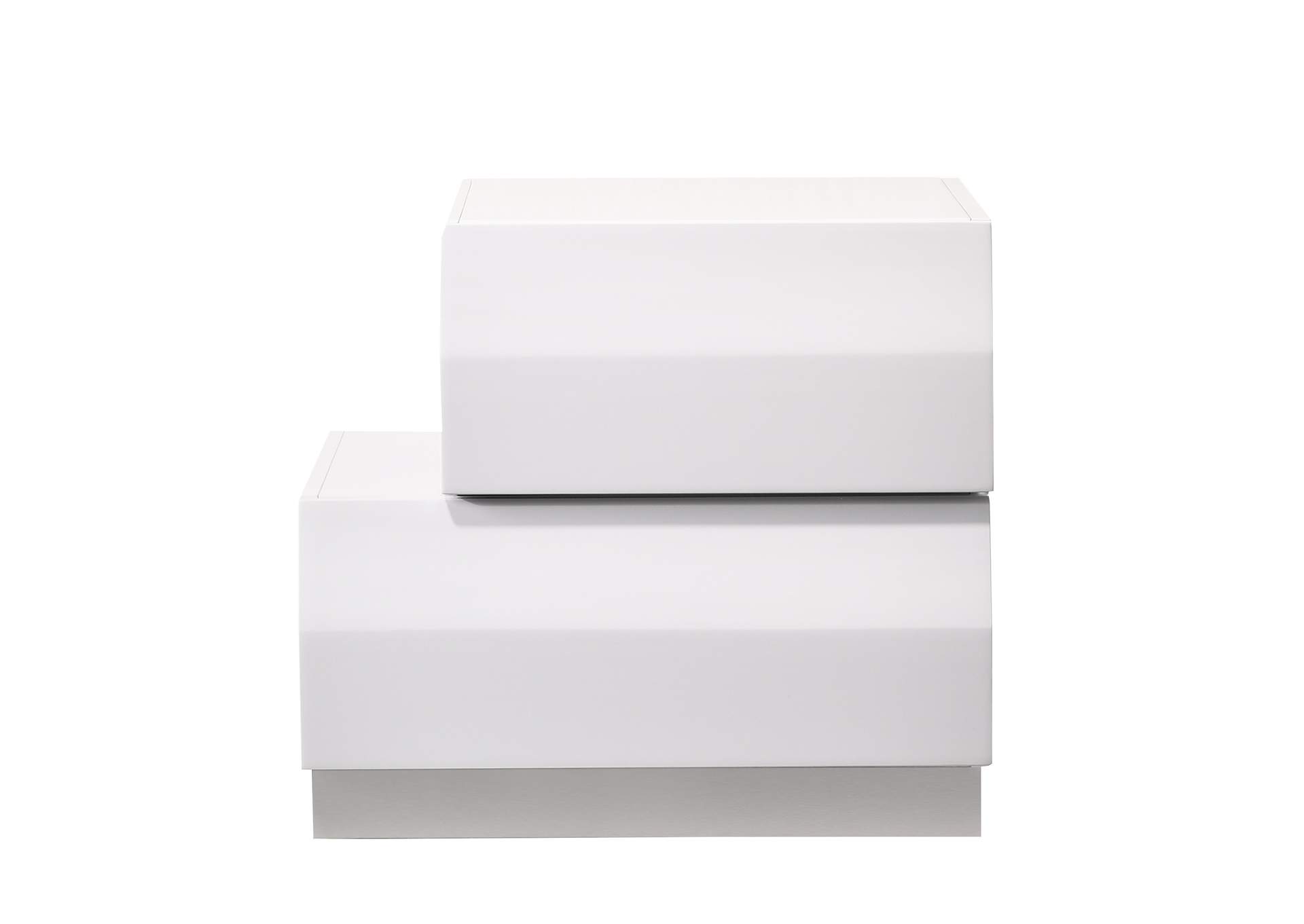 Milan Left Facing  Nightstand In White,J&M Furniture