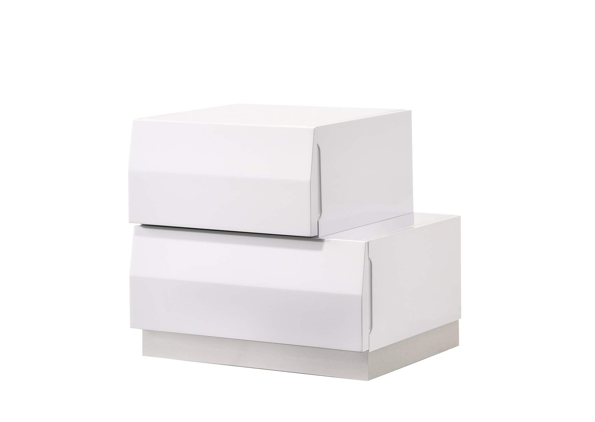 Milan Right Facing  Nightstand In White,J&M Furniture