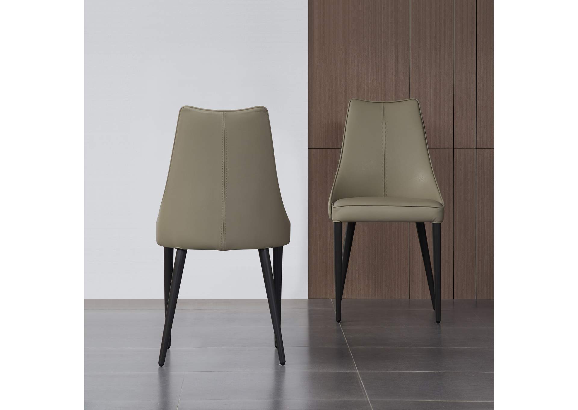 Milano Leather Dining Chair In Light Grey,J&M Furniture