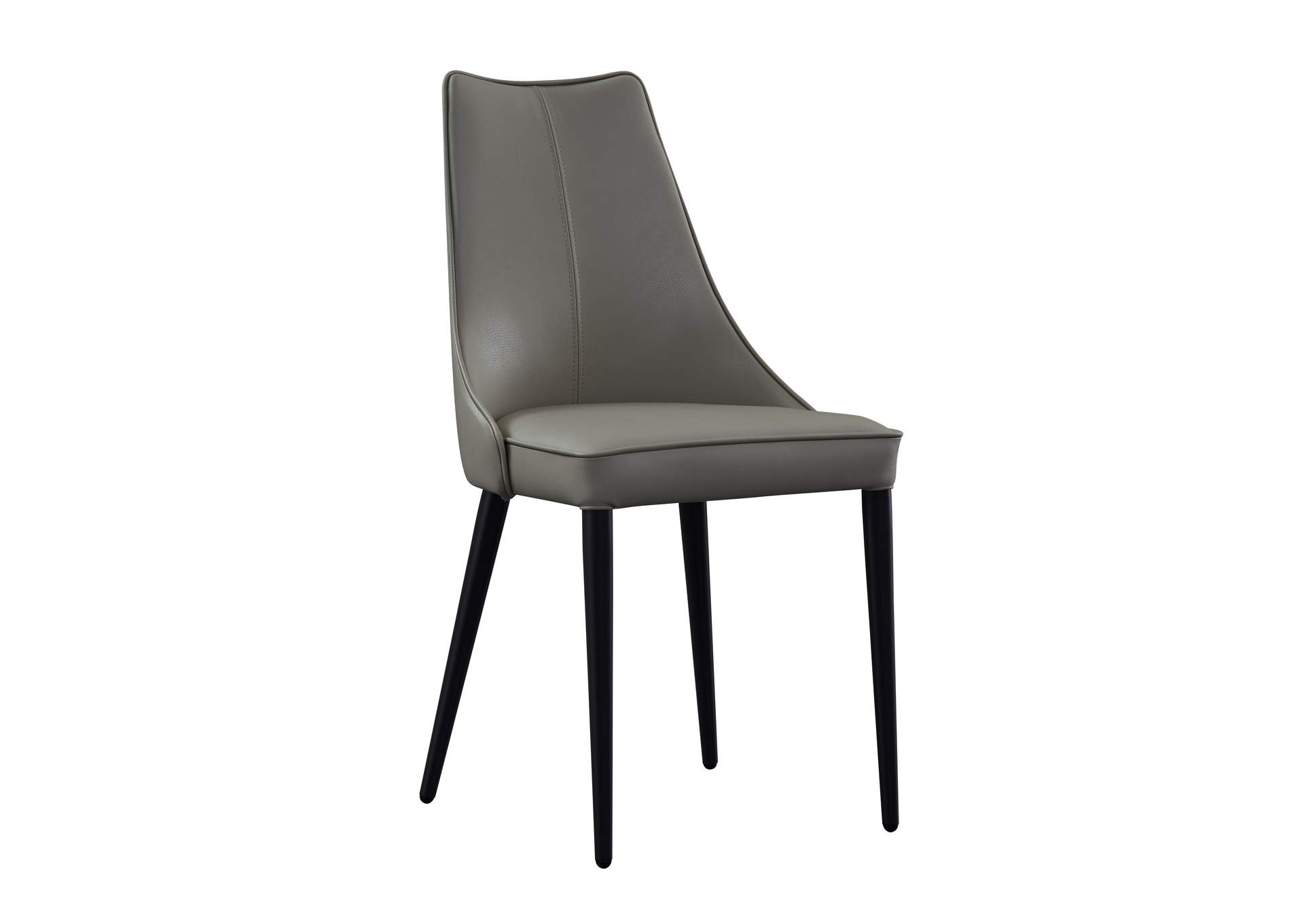 Milano Leather Dining Chair In Light Grey,J&M Furniture
