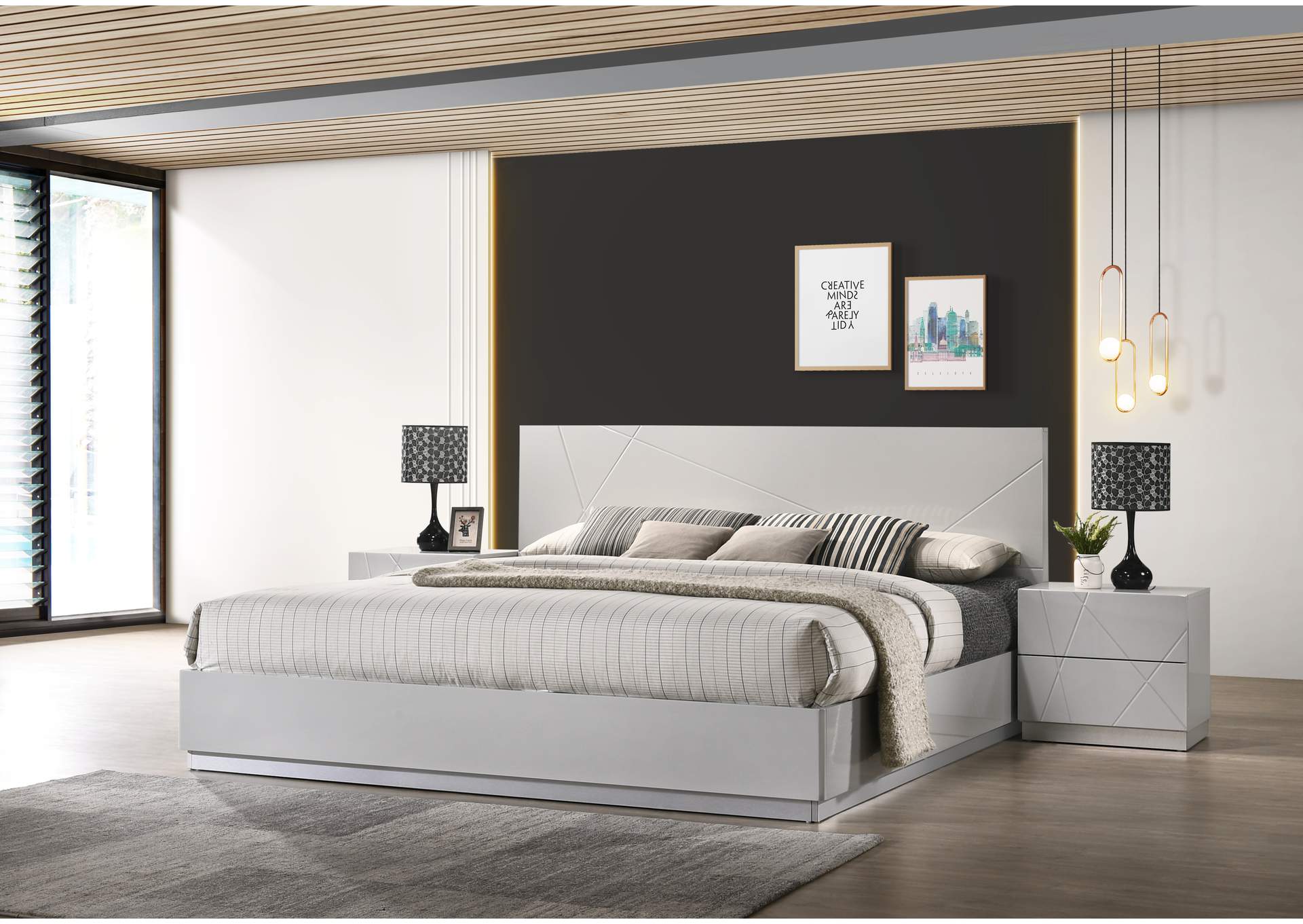 Naples Grey Full Bed,J&M Furniture
