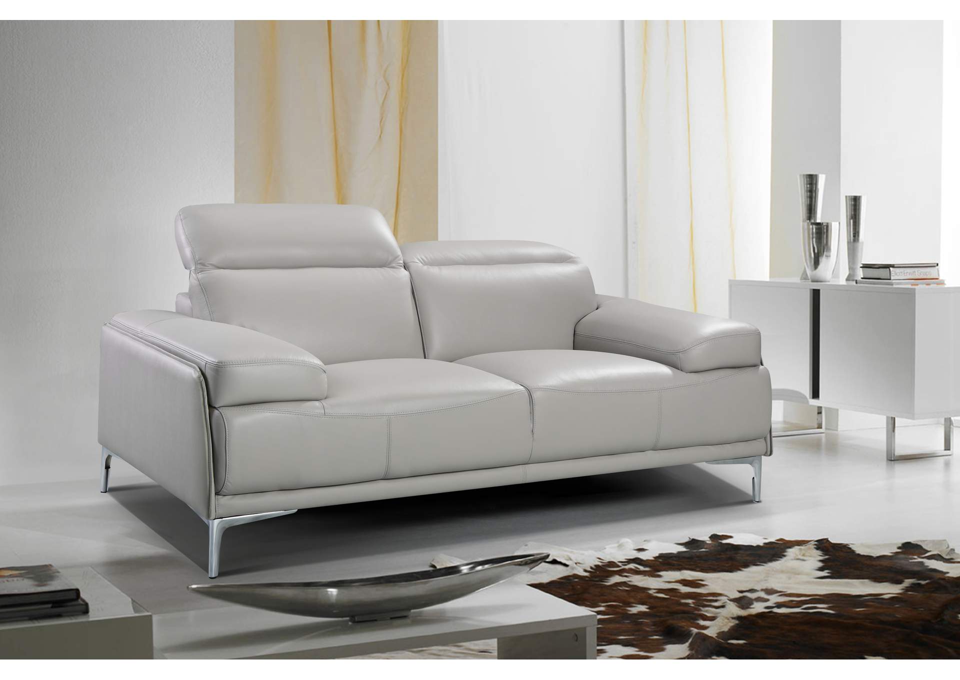 Nicolo Love Seat in Light Grey Best Buy Furniture and Mattress