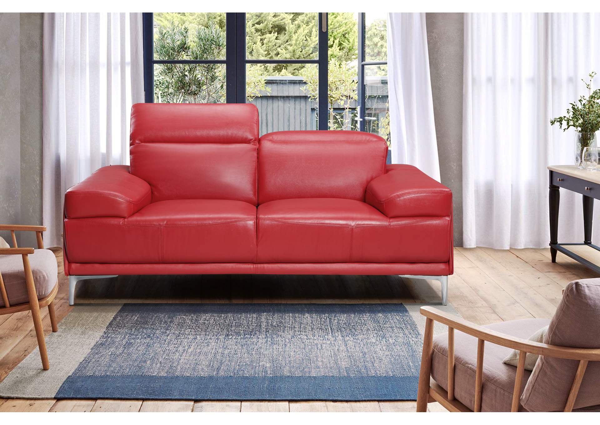 Nicolo Loveseat Seat In Red,J&M Furniture