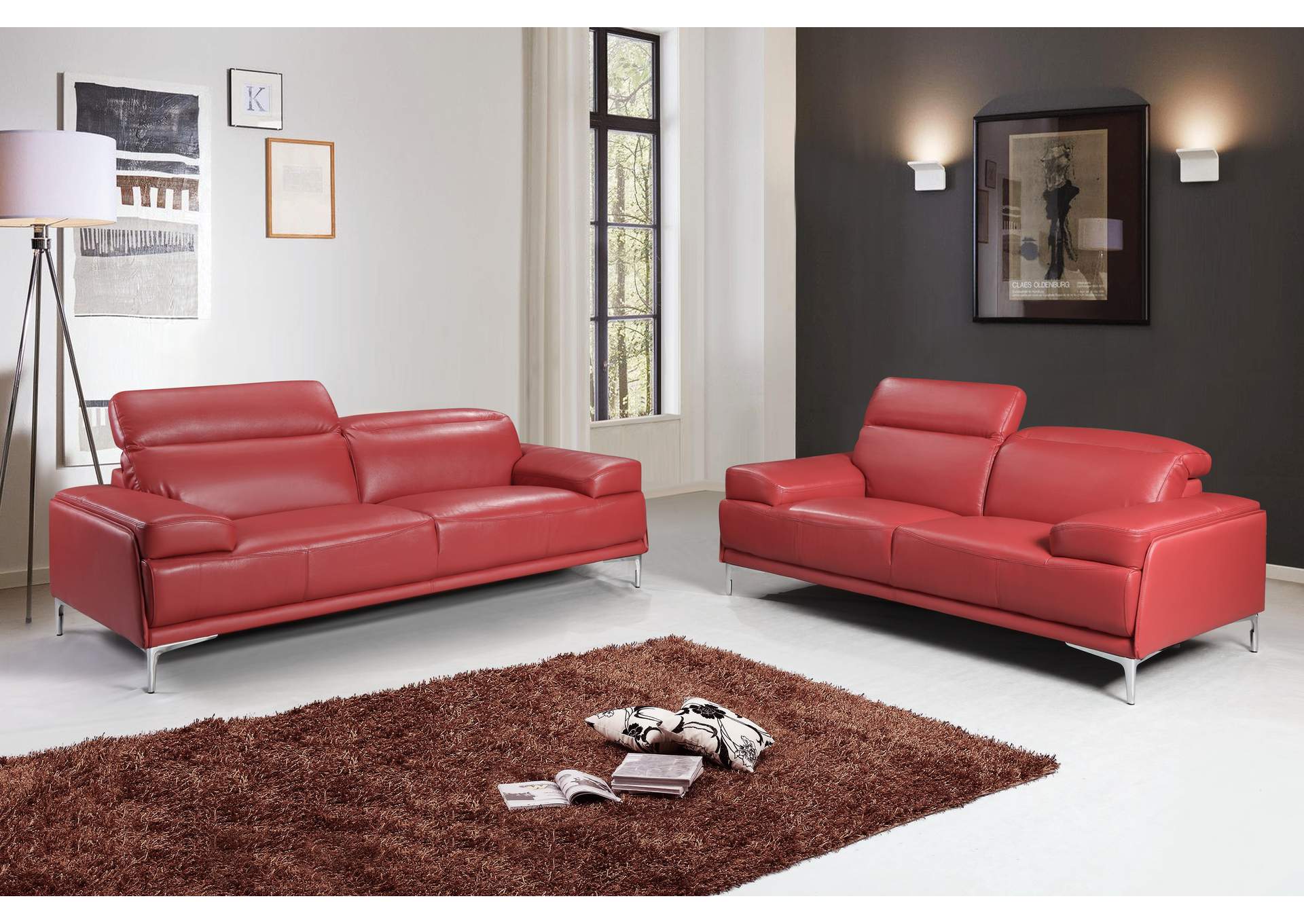 Nicolo Sofa In Red,J&M Furniture