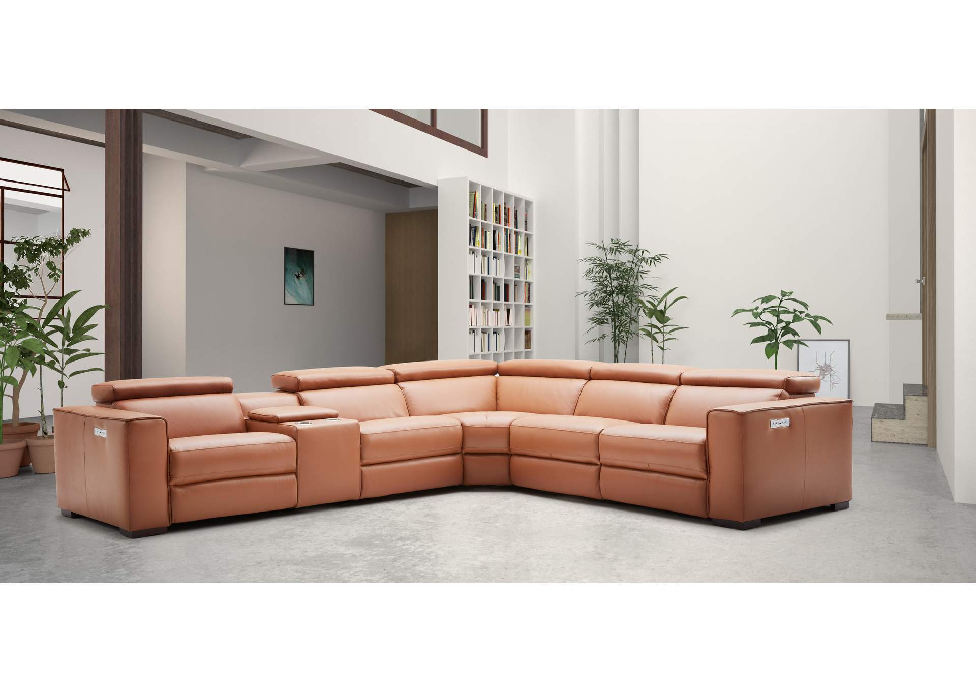 Picasso Motion Sectional In Caramel,J&M Furniture