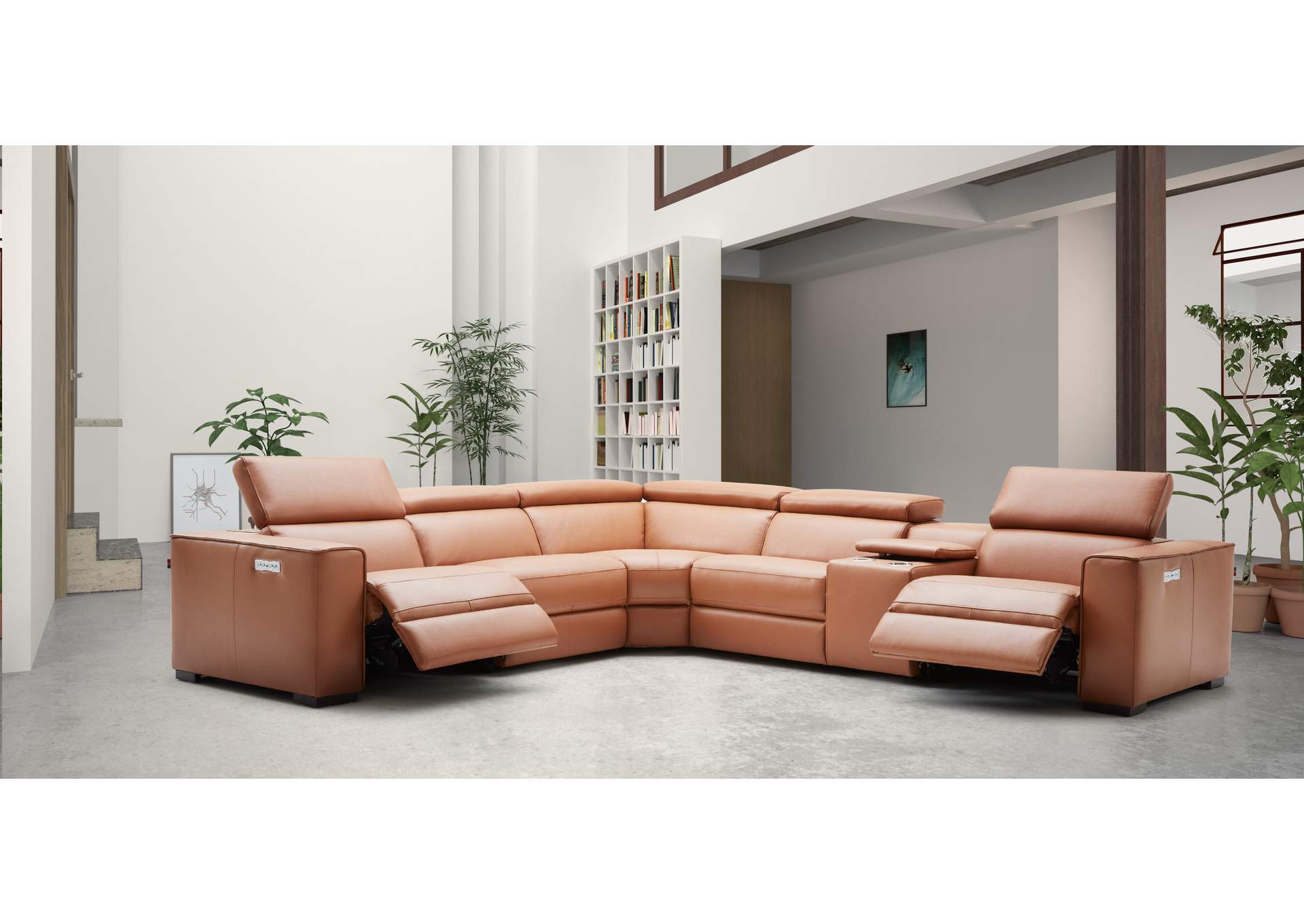 Picasso Motion Sectional In Caramel,J&M Furniture