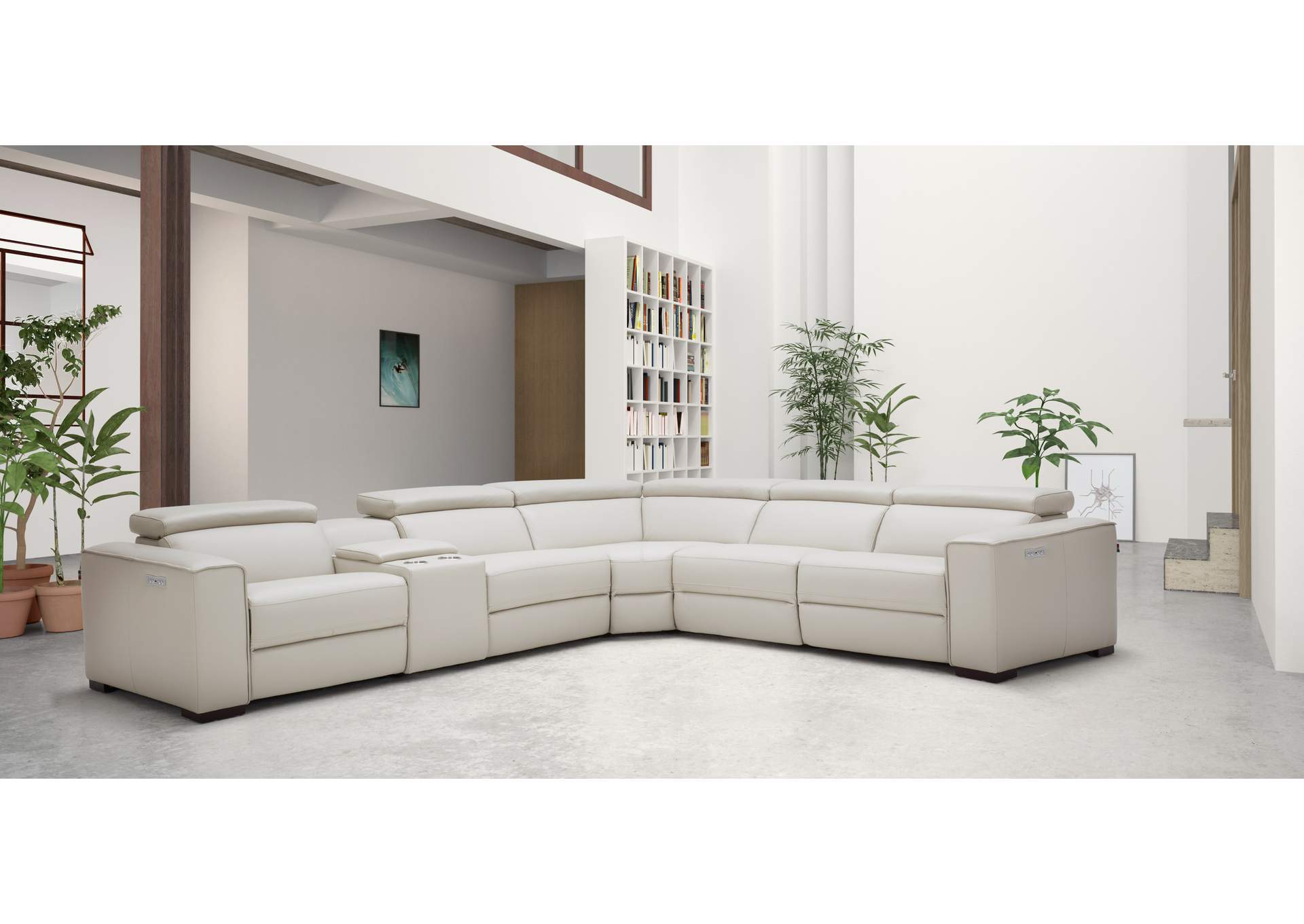 Picasso Motion Sectional In Silver Grey,J&M Furniture