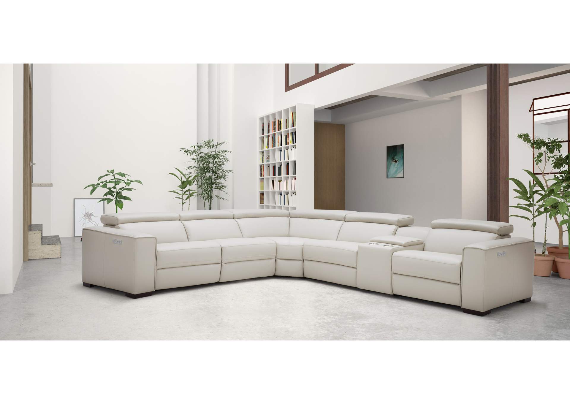 Picasso Motion Sectional In Silver Grey,J&M Furniture