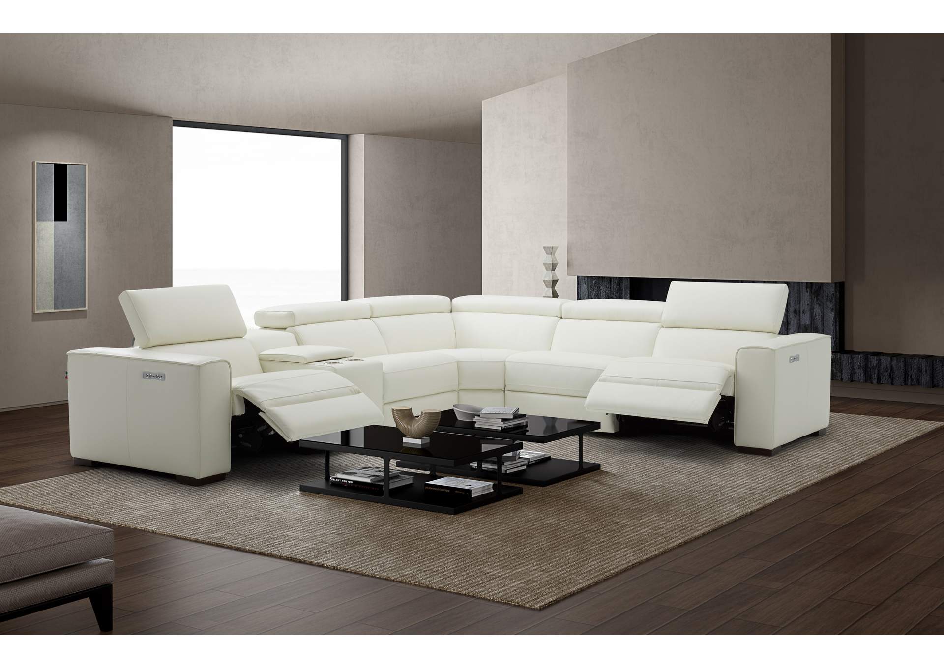 Picasso Motion Sectional In White,J&M Furniture