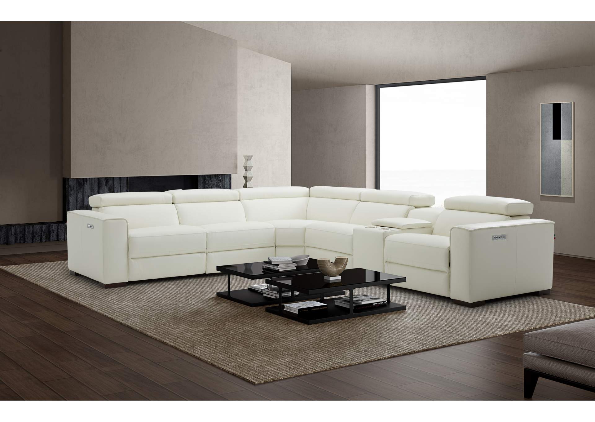 Picasso Motion Sectional In White,J&M Furniture