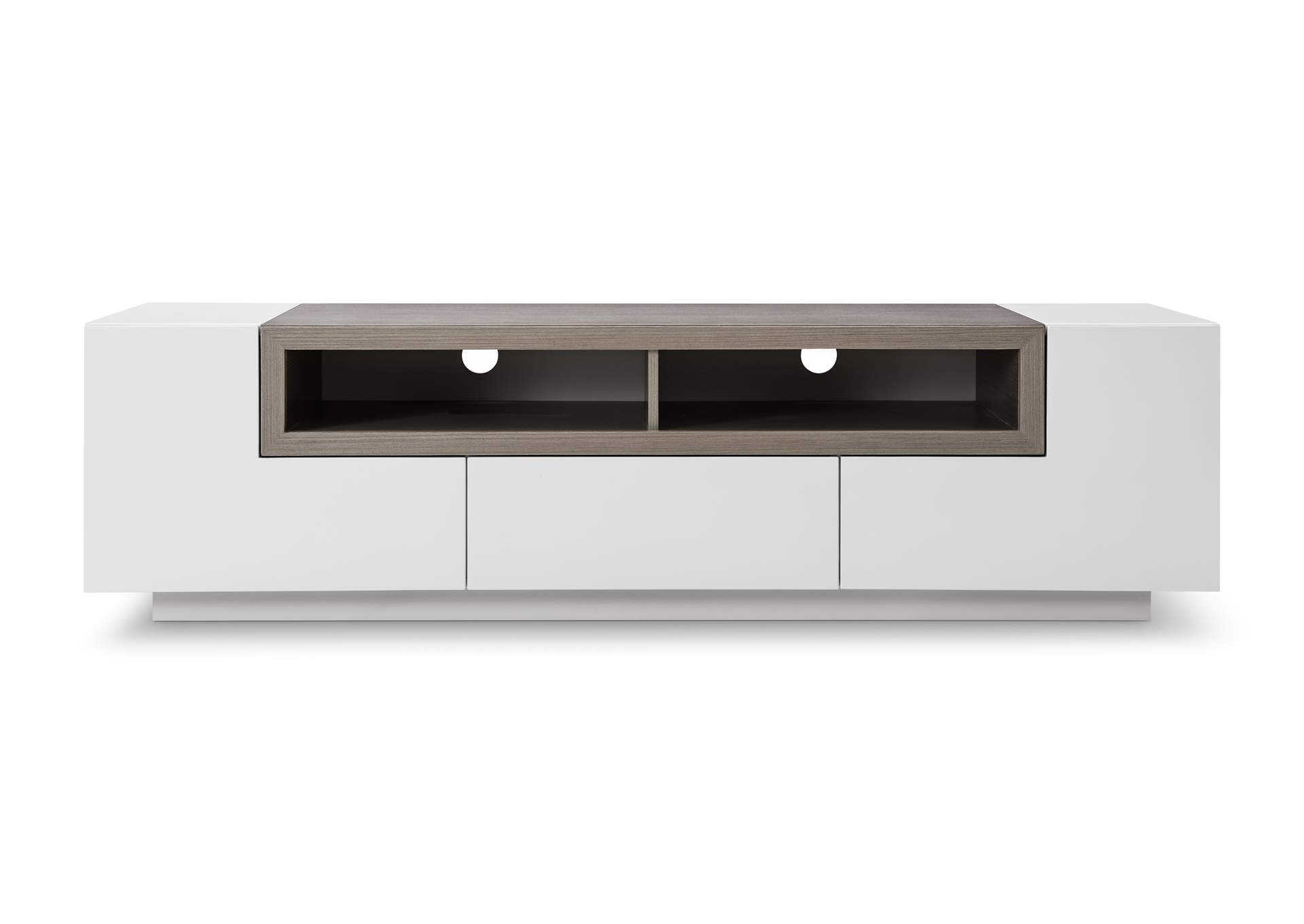 W Tv002 White Gloss - Grey Veneer,J&M Furniture