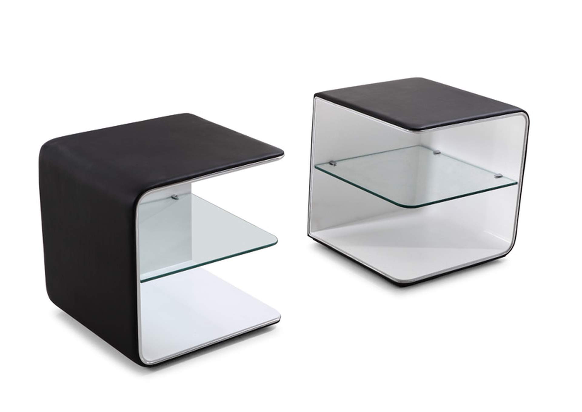 Wave  Nightstand In Black & White,J&M Furniture