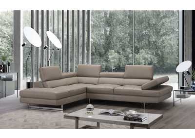A761 Italian Leather Sectional Peanut In Left hand Facing