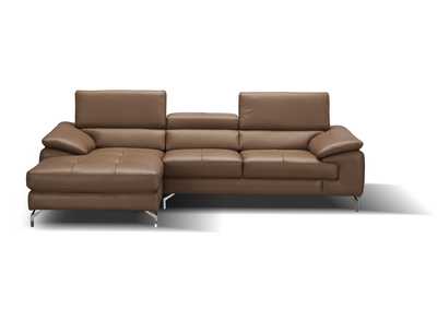 Image for A973B Italian Leather Mini Sectional Left Facing Chaise In Caramel