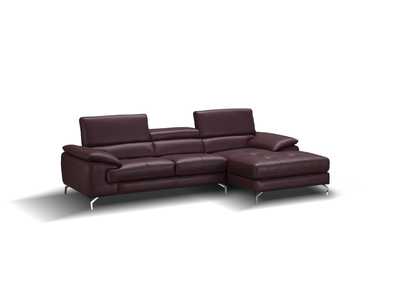 Image for A973B Italian Leather Mini Sectional Right Facing Chaise In Maroon