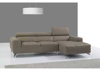 A978B Italian Leather Sectional Right Facing Chaise in Burlywood