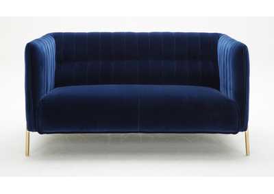 Image for Deco Loveseat Seat In Blue Fabric