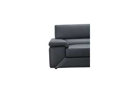 Image for Kobe Left Facing Leather Sectional in Blue Grey