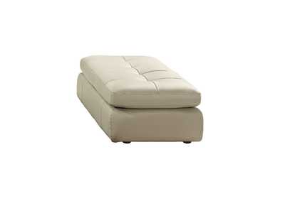 Image for 397 Italian Leather Ottoman in Beige Color