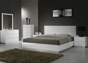Image for White Naples Twin Bed W/ Dresser & Mirror