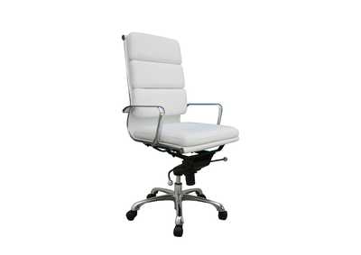 Plush White High Back Office Chair