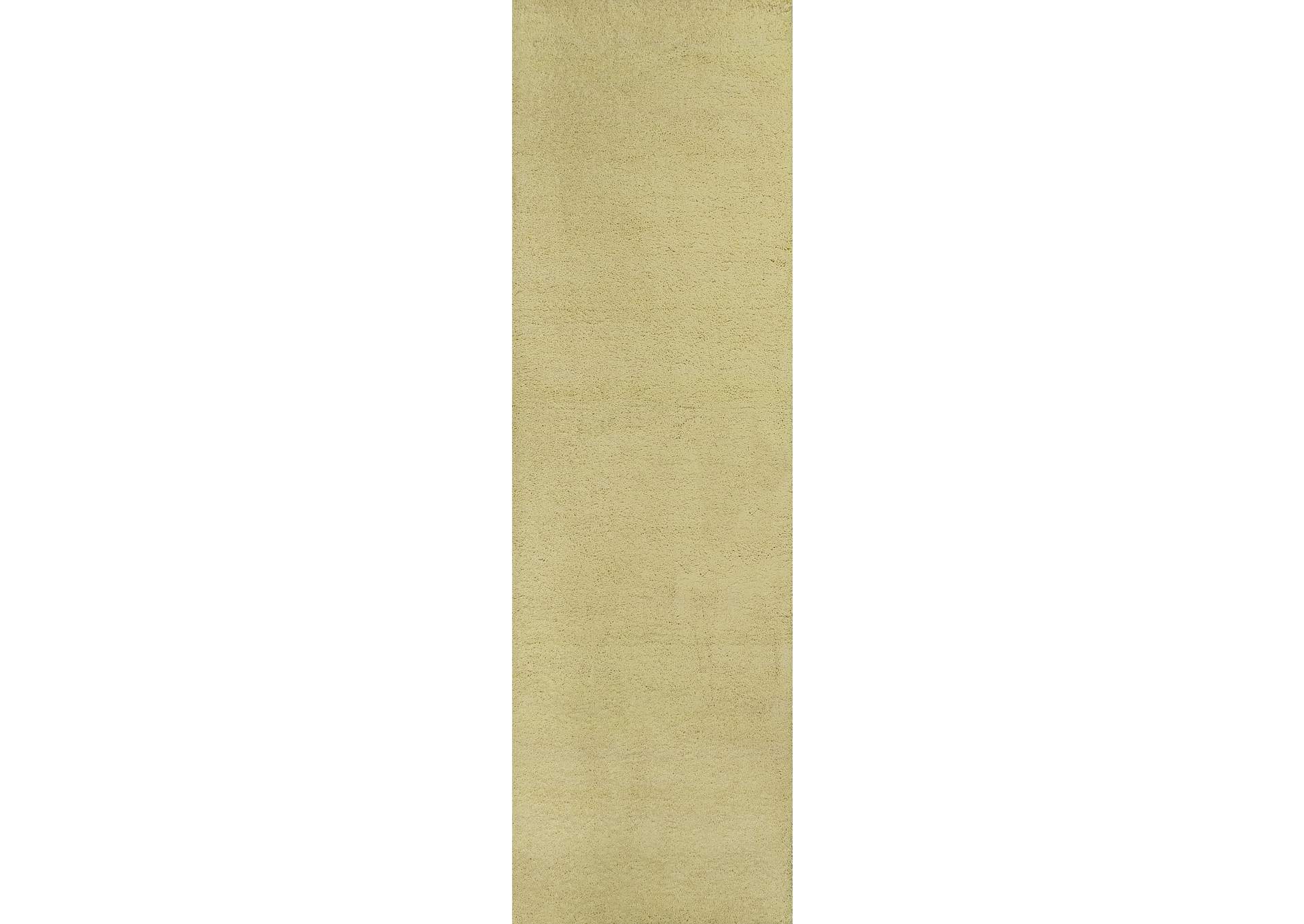 Bliss 1574 Canary Yellow Shag Area 2'3" x 7'6" Runner Rug,Kas Rugs