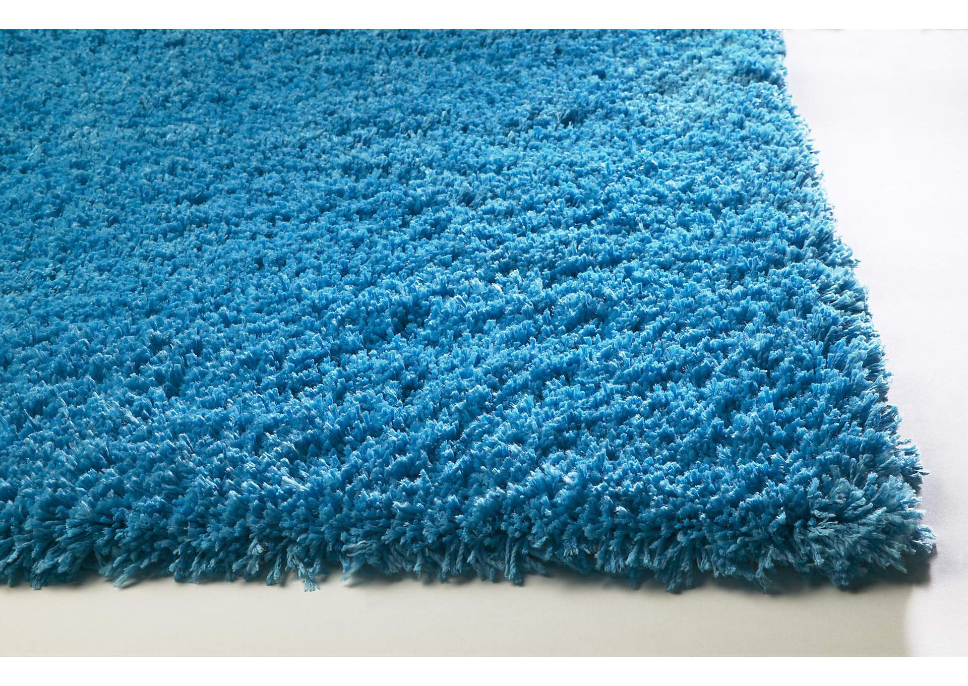 Bliss 1577 Highlighter Blue Shag Area 5' x 7' Rug,Kas Rugs