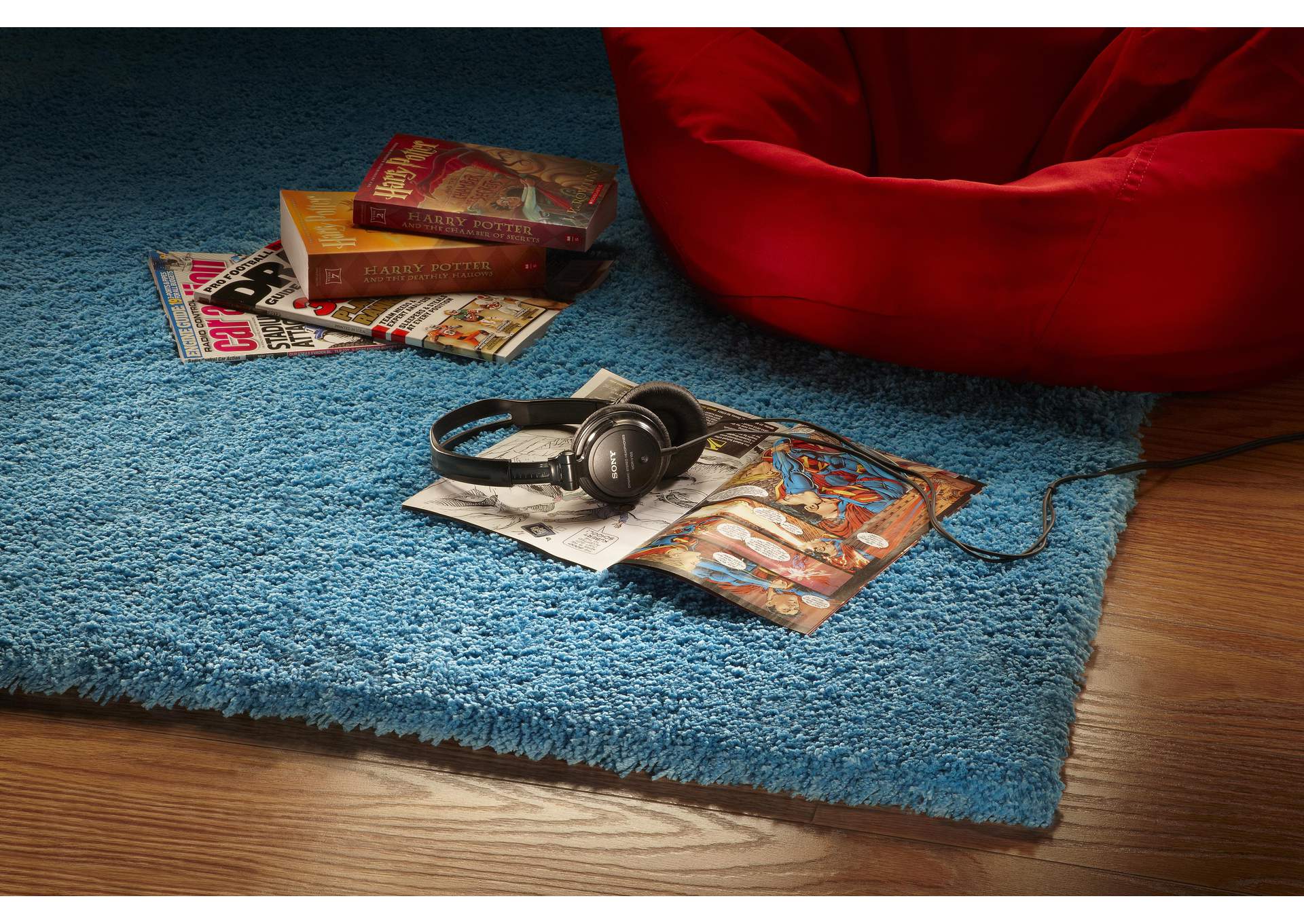 Bliss 1577 Highlighter Blue Shag Area 5' x 7' Rug,Kas Rugs