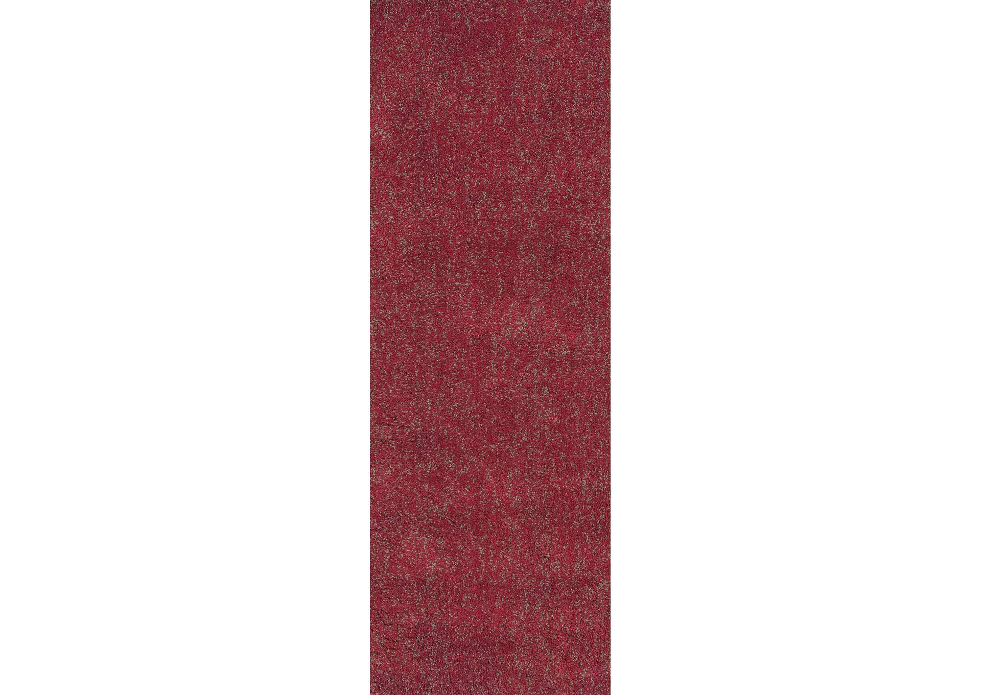 Bliss 1584 Red Heather Shag Area 2'3" x 7'6" Runner Rug,Kas Rugs