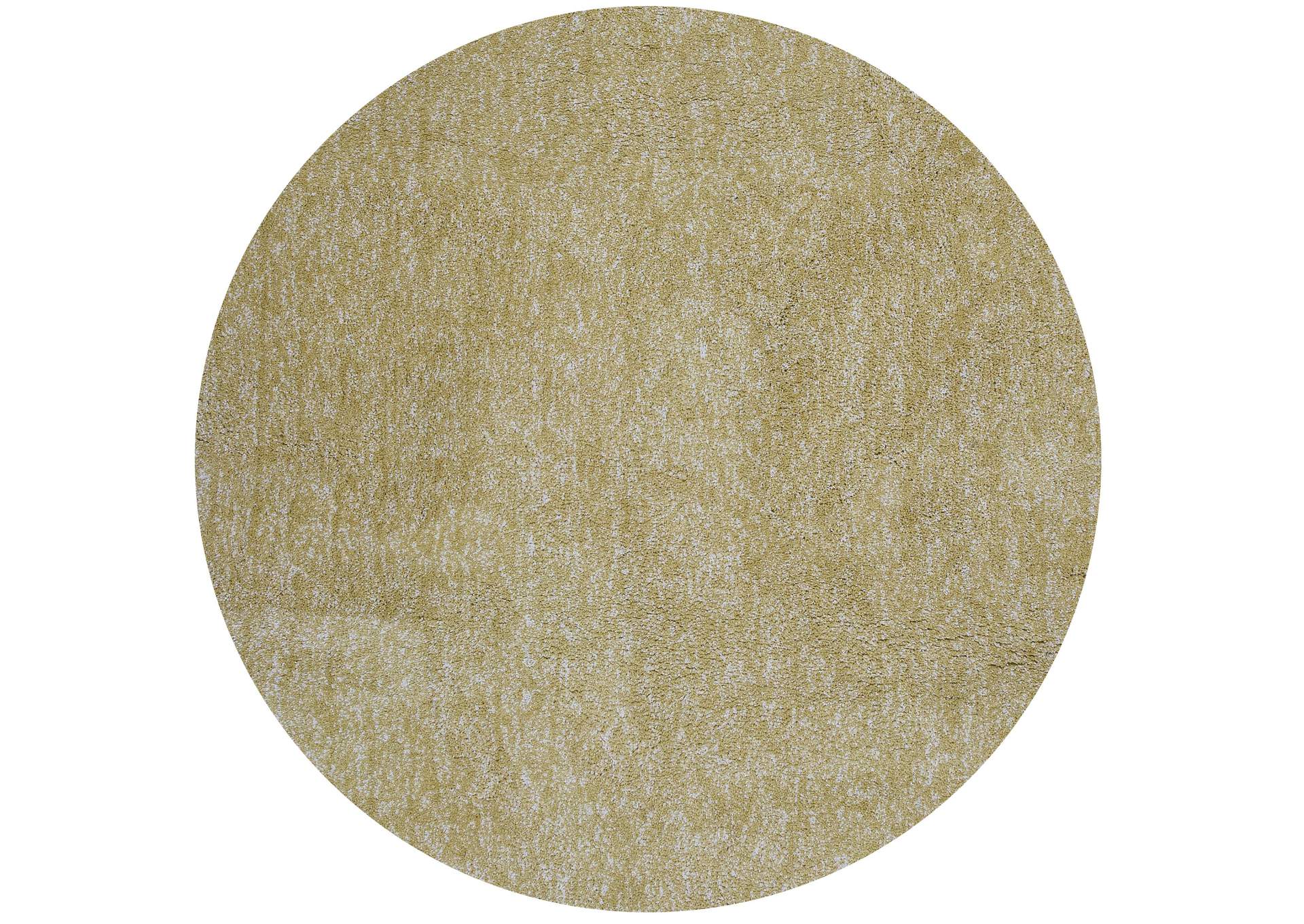 Bliss 1586 Yellow Heather Shag Area 8' Round Rug,Kas Rugs