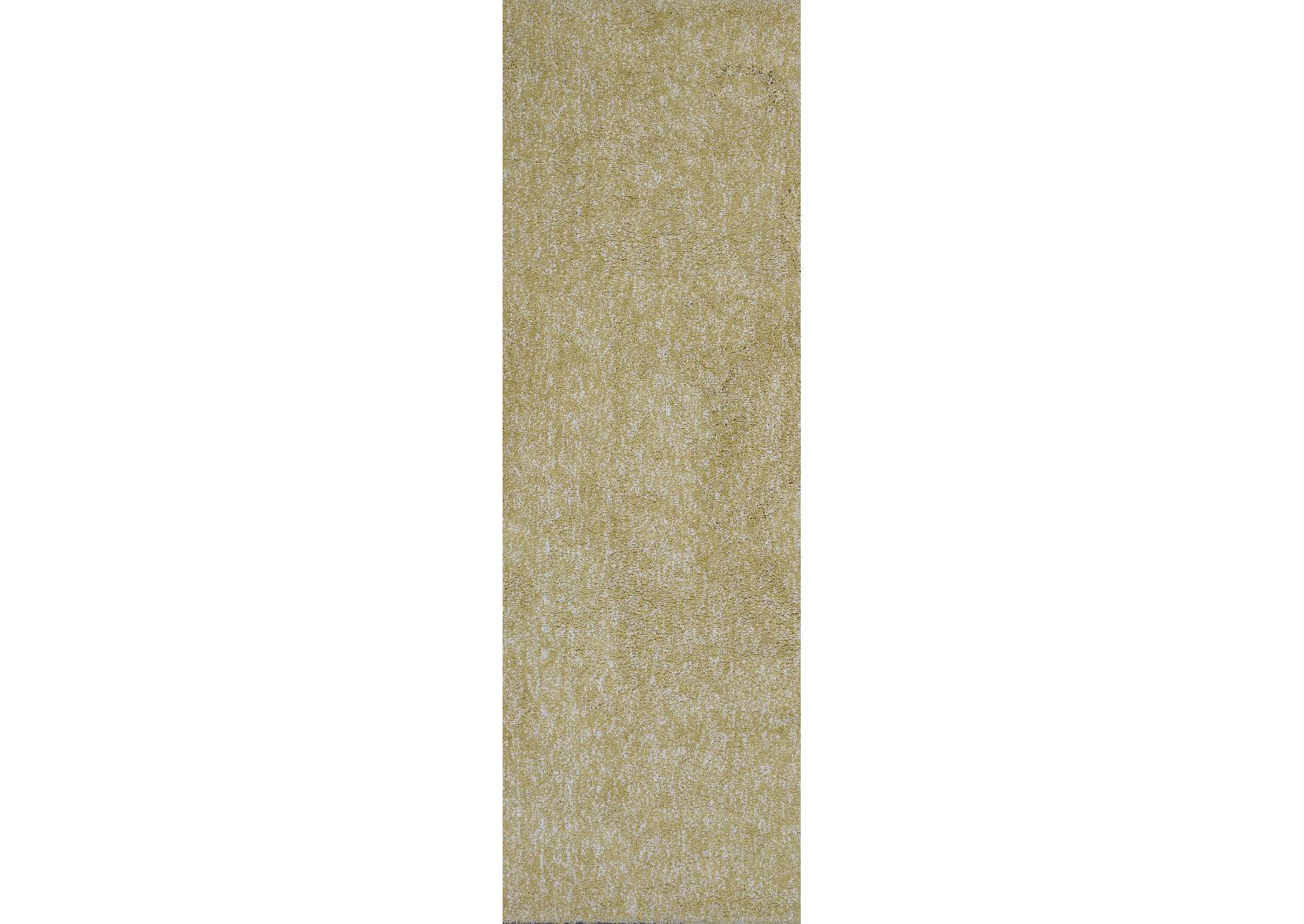 Bliss 1586 Yellow Heather Shag Area 2'3" x 7'6" Runner Rug,Kas Rugs