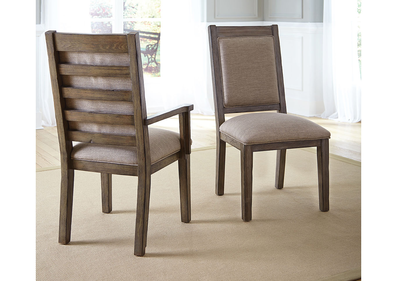 Foundry Driftwood Upholstered Arm Chair (Set of 2),Kincaid