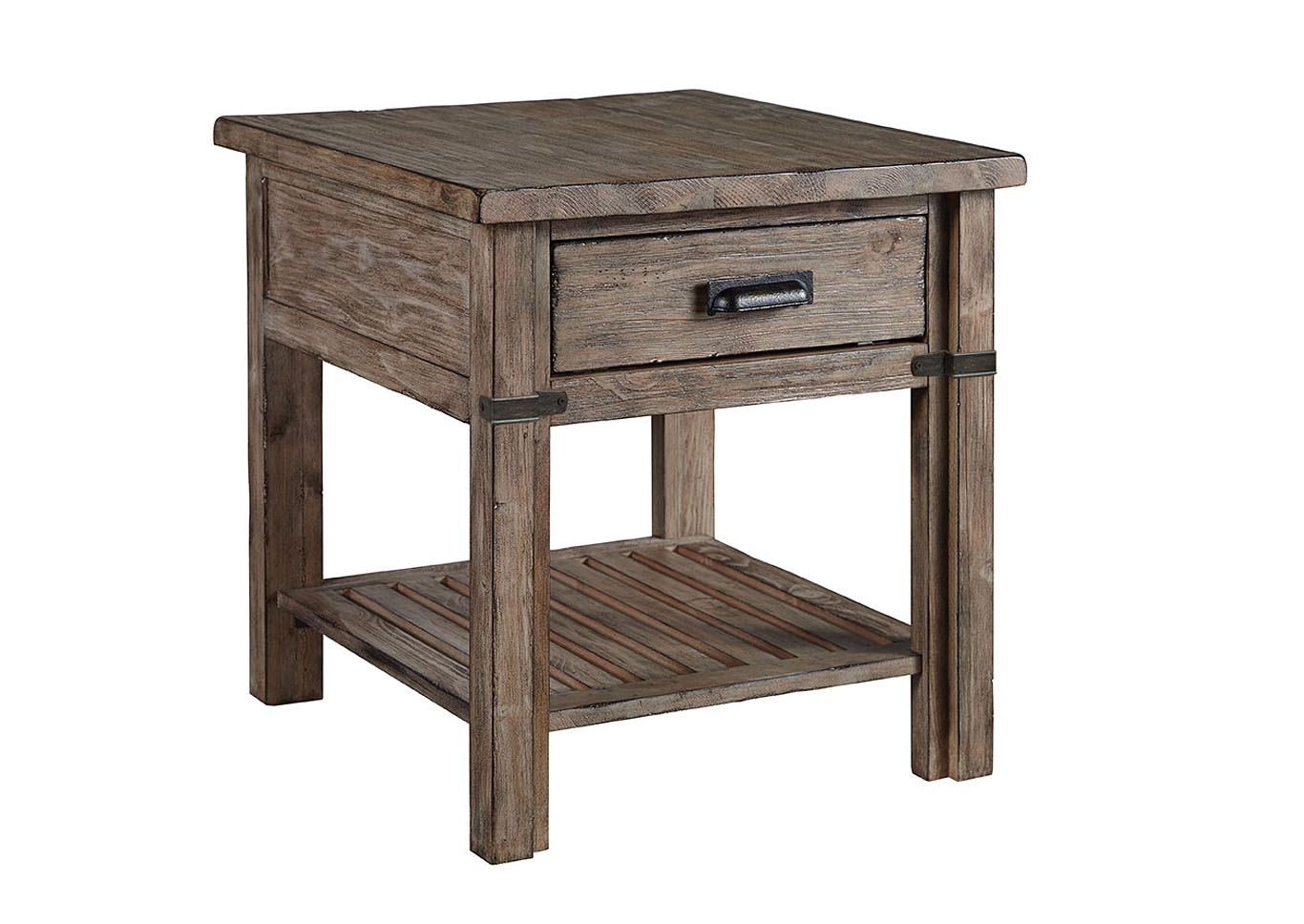 Foundry Driftwood Drawer End Table,Kincaid