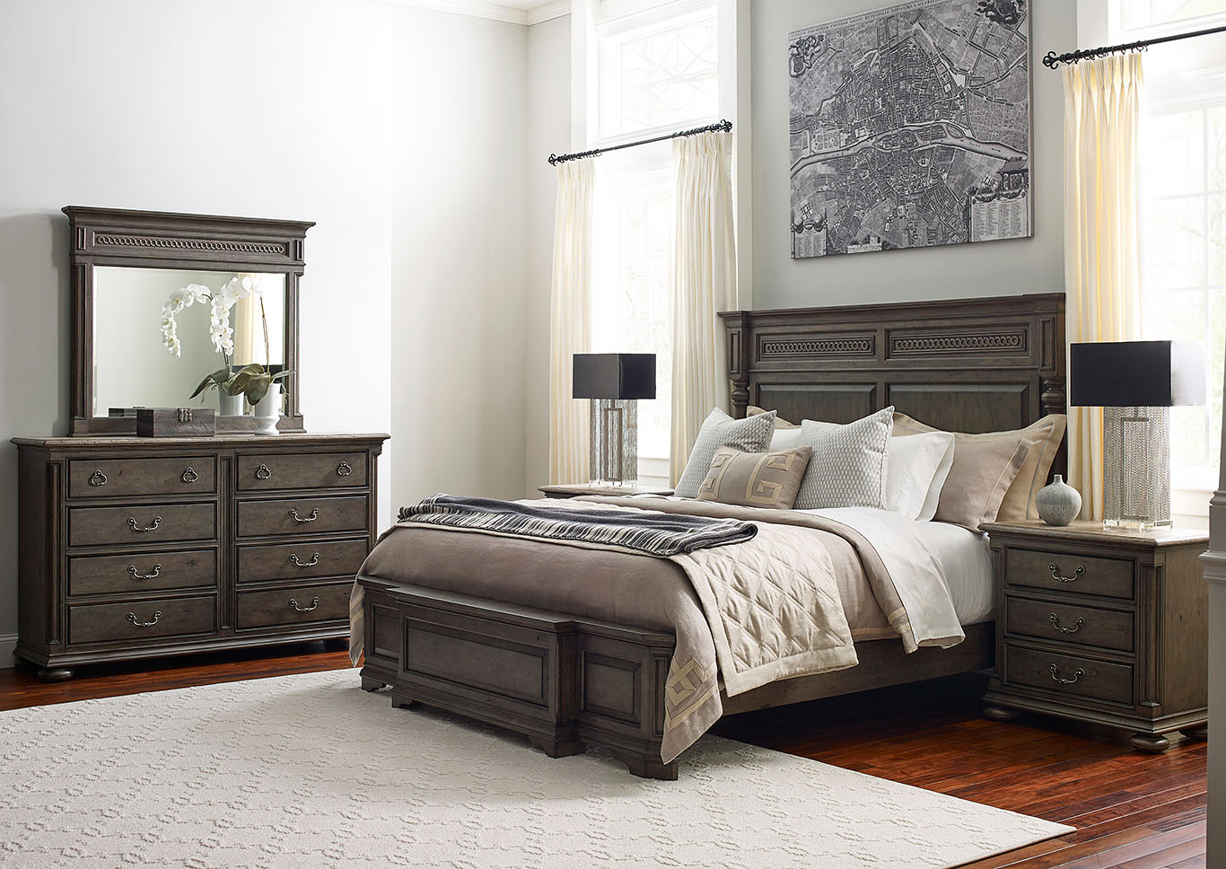 Logan Greystone King Panel Bed,Kincaid