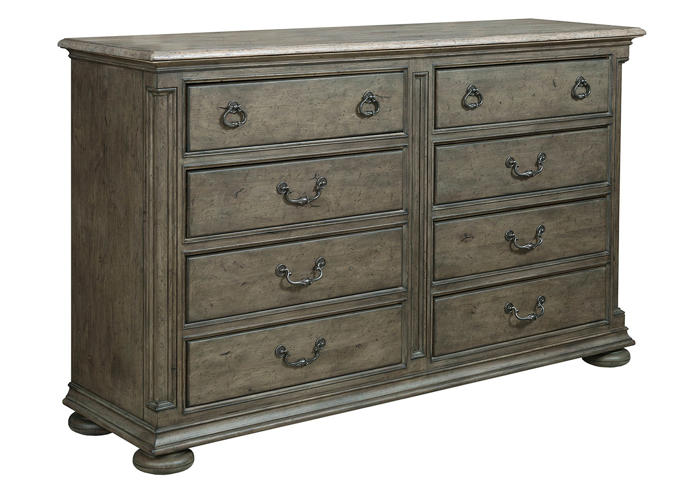 Austin Fossil Oak/Greystone Eight Drawer Dresser,Kincaid