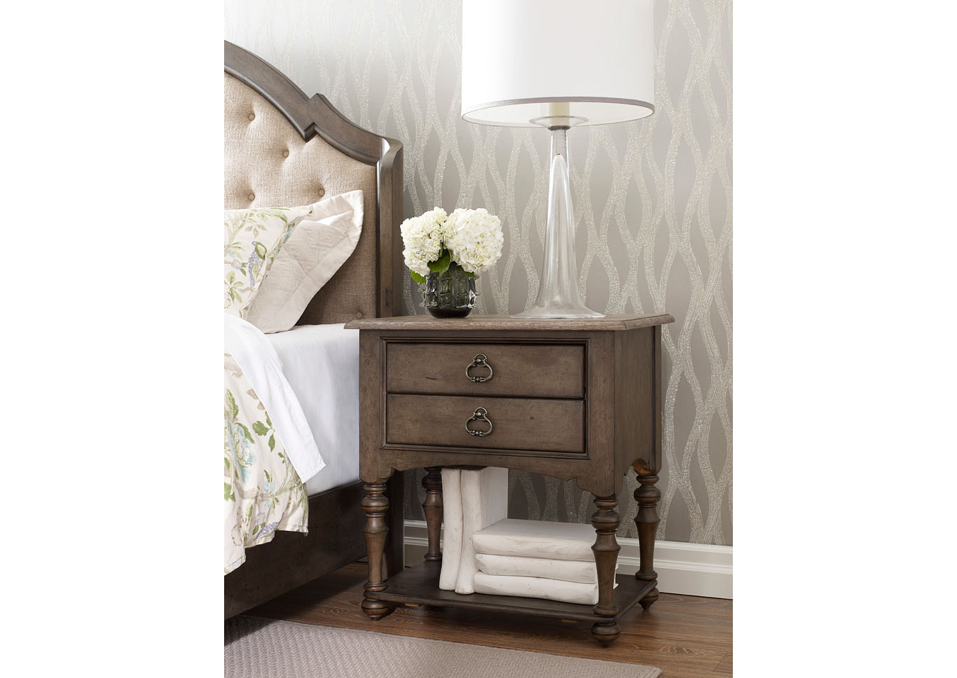 Tyler Fossil Greystone Two Drawer Nightstand,Kincaid