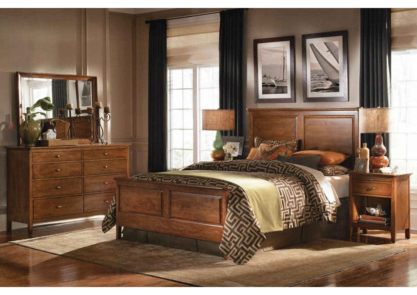 Cherry Park Natural Cherry King Panel Bed,Kincaid
