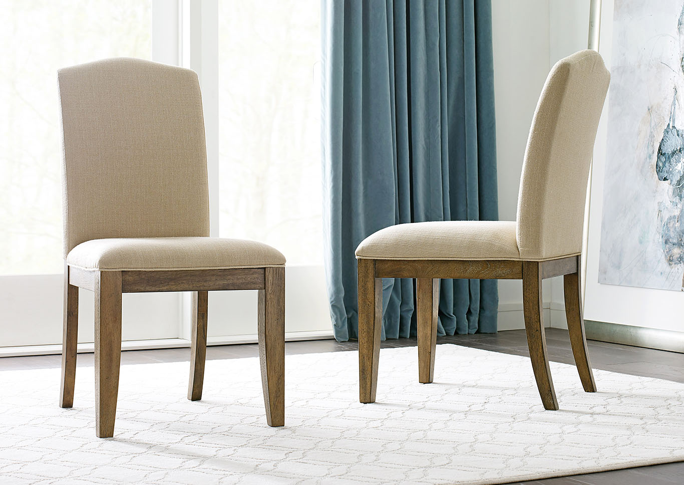 Parsons Brushed Oak Upholstered Side Chair (Set of 2),Kincaid