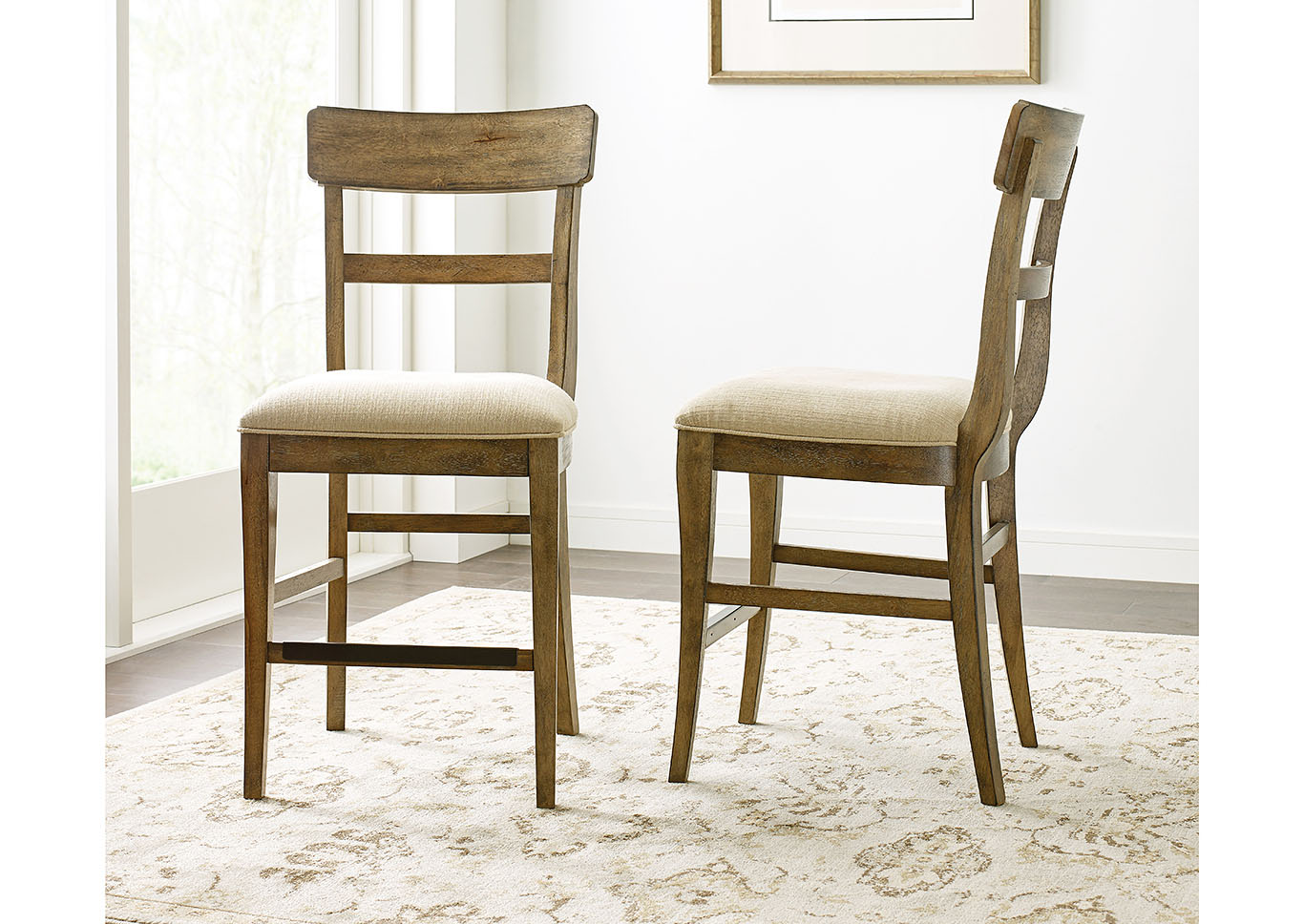 The Nook Brushed Oak Counter Chair (Set of 2),Kincaid