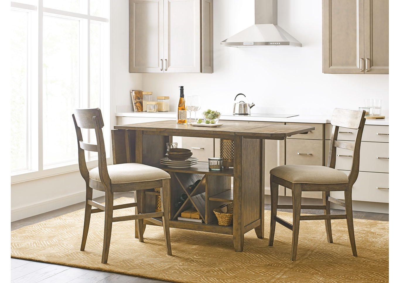 The Nook Brushed Oak Kitchen Island,Kincaid