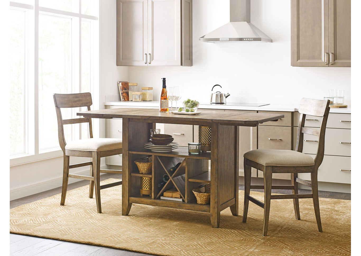 The Nook Brushed Oak Kitchen Island,Kincaid