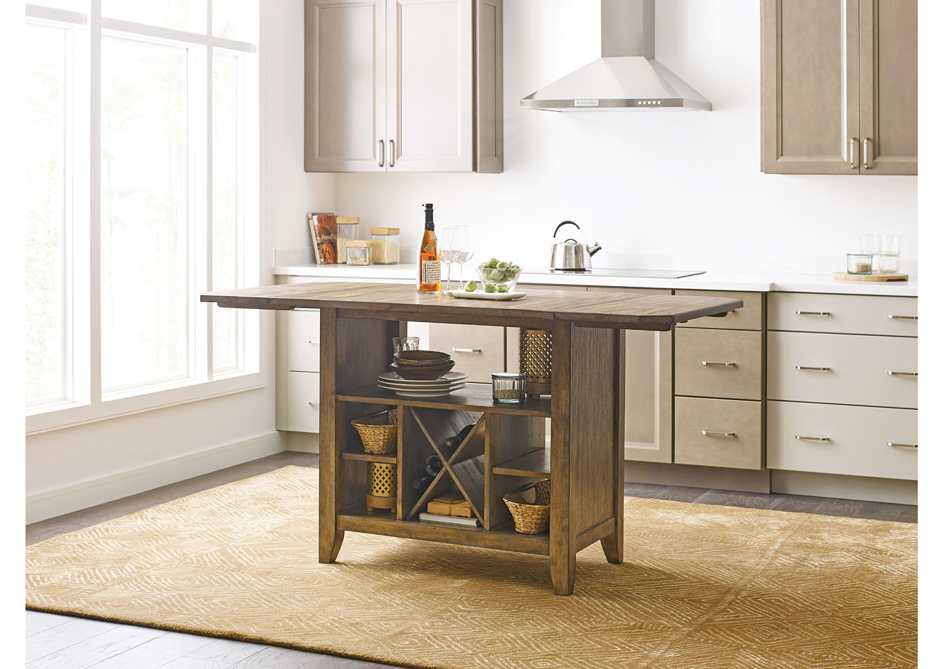 The Nook Brushed Oak Kitchen Island,Kincaid