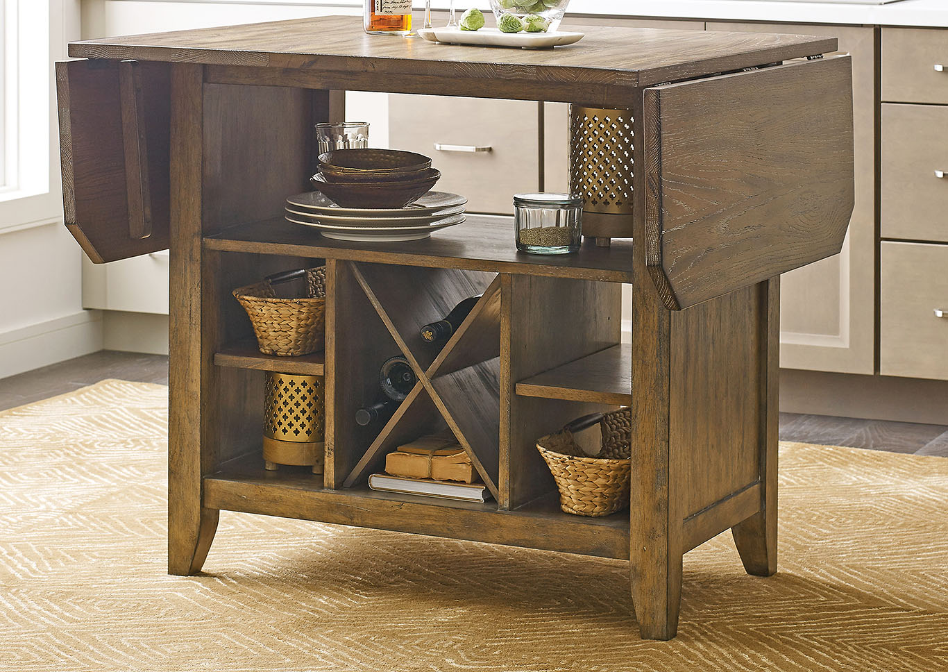 The Nook Brushed Oak Kitchen Island,Kincaid