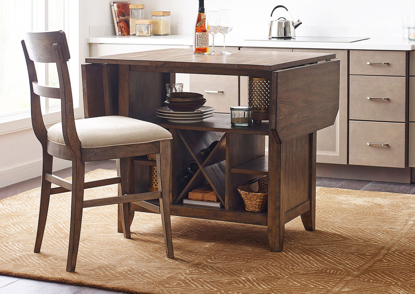 The Nook Brushed Oak Kitchen Island,Kincaid