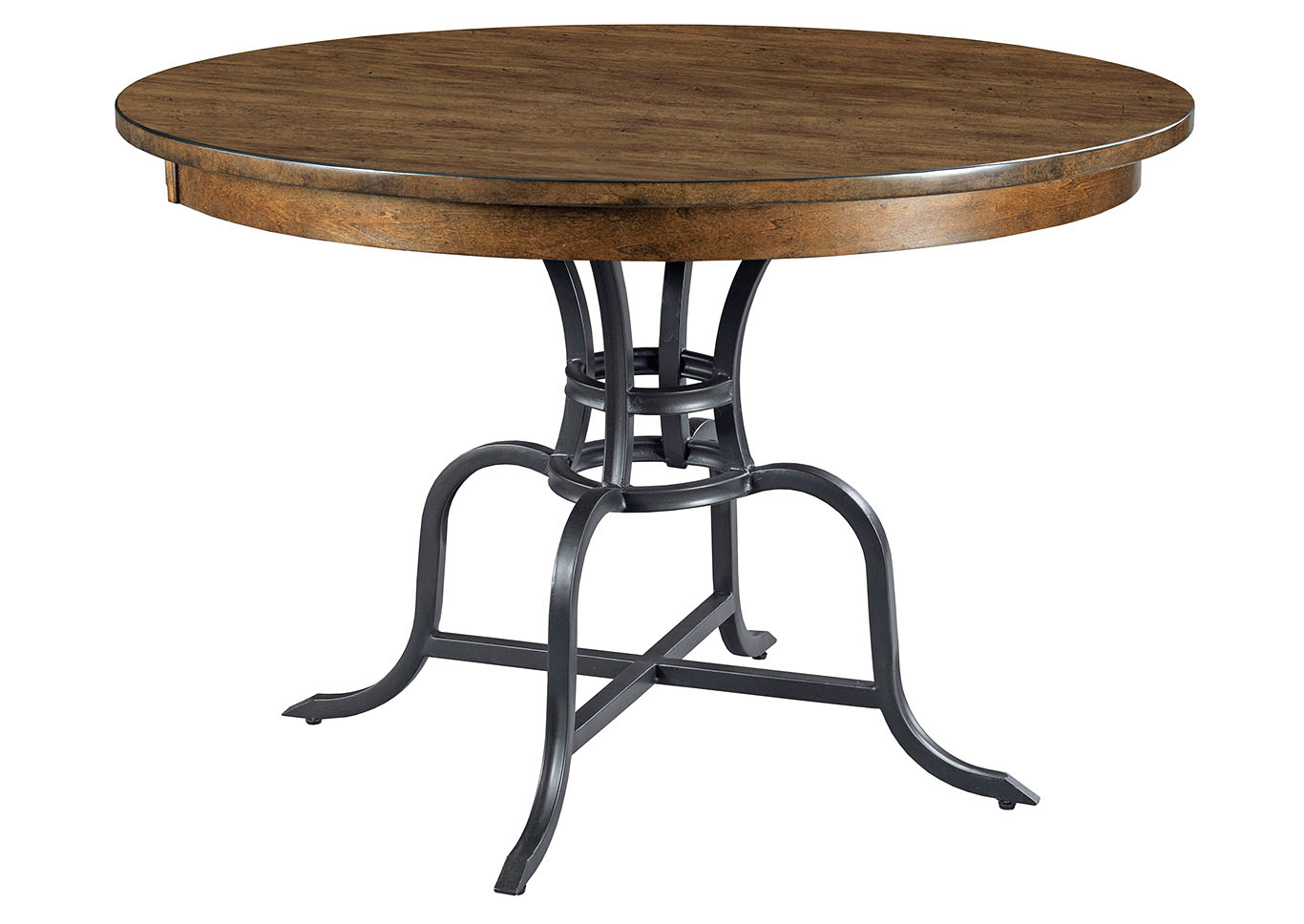 The Nook Hewned Maple 44" Round Table w/Metal Base,Kincaid