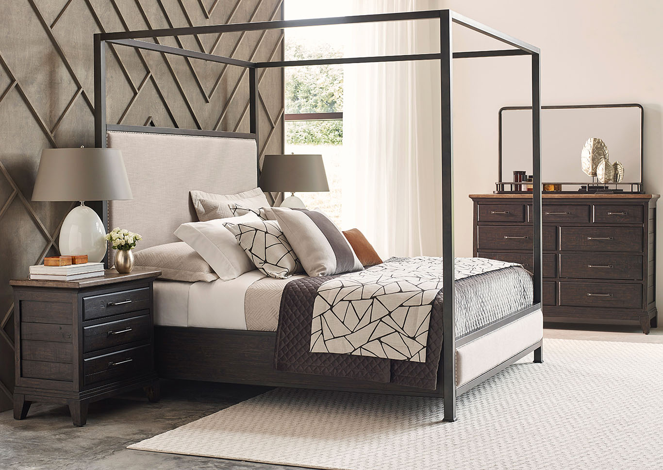 Shelley Charcoal Canopy Queen Bed,Kincaid