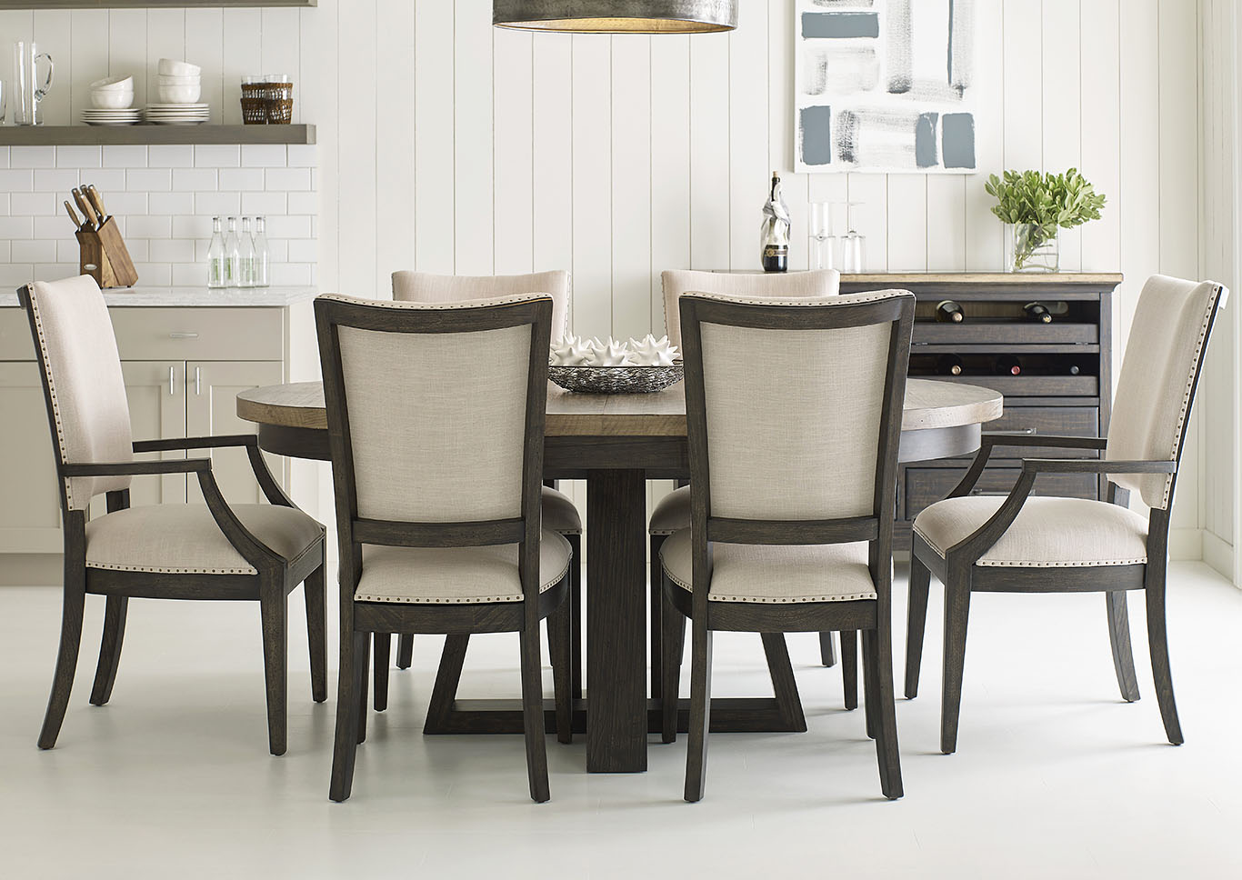 Plank Road Charcoal Oval Dining Set w/4 Side Chairs & 2 Arm Chairs,Kincaid