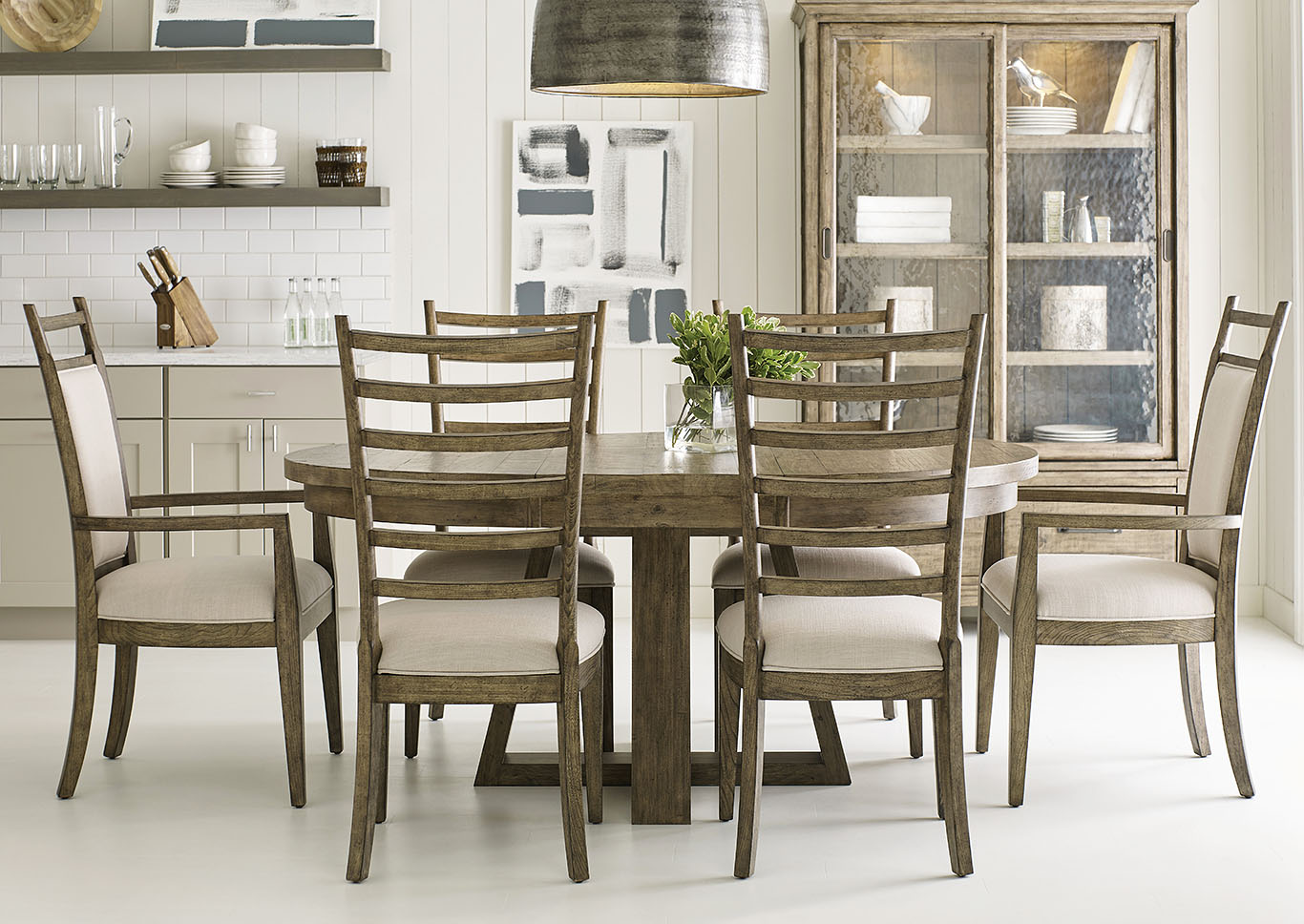 Plank Road Stone Oval Dining Set w/4 Side Chairs & 2 Arm Chairs,Kincaid