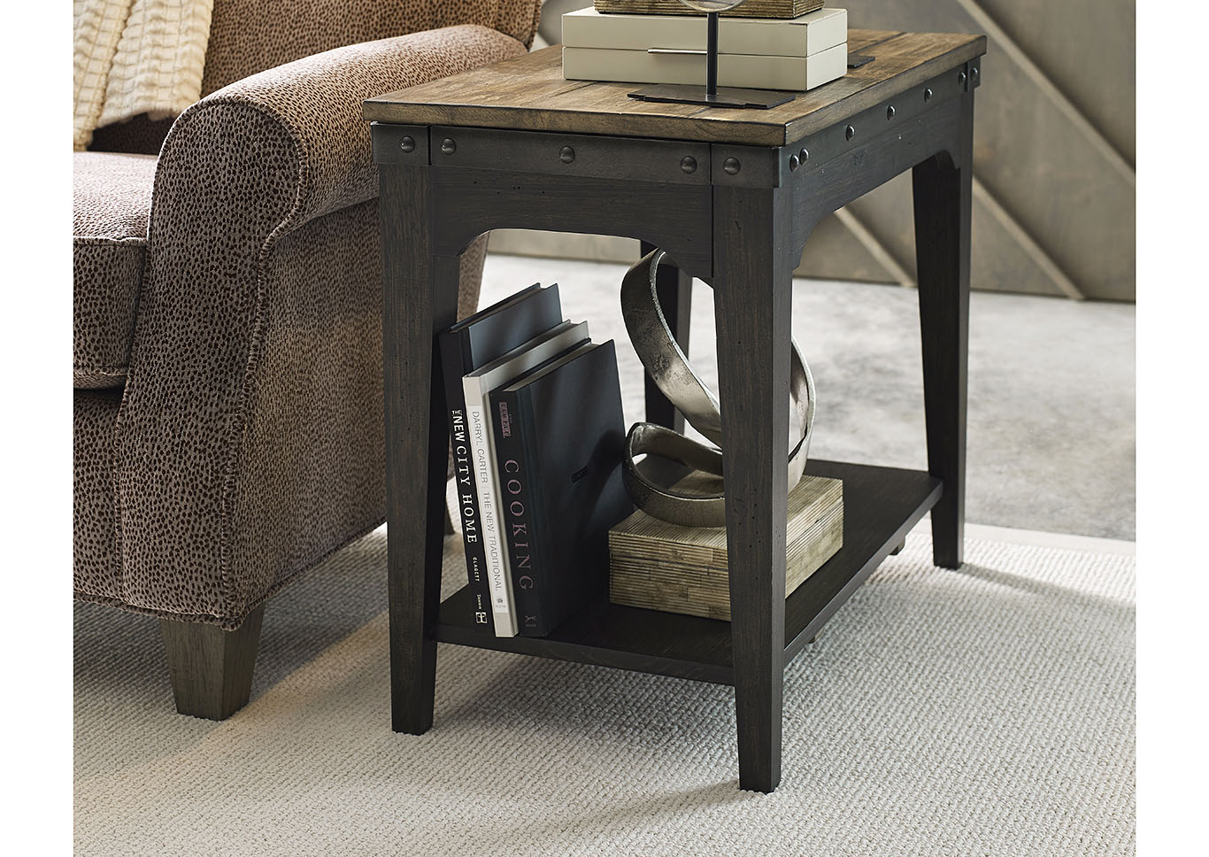 Artisans Charcoal Chairside Table,Kincaid